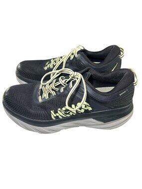 Hoka One One Bondi 7 Mens Shoes Sneakers Size 10.5 Black Green Running Athletic